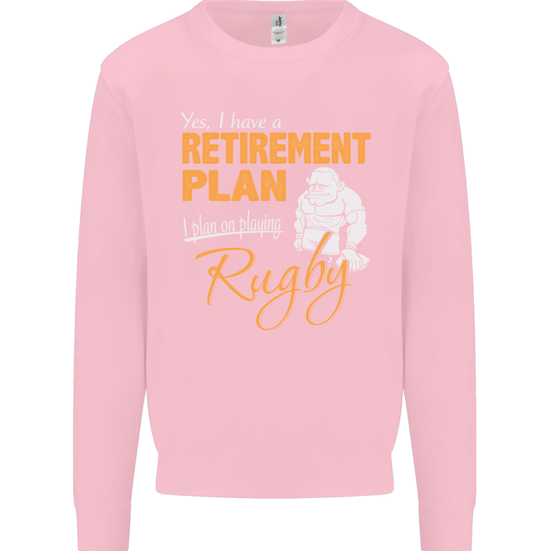 Retirement Plan Playing Rugby Player Funny Mens Sweatshirt Jumper Light Pink