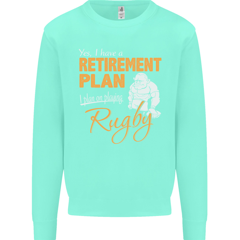 Retirement Plan Playing Rugby Player Funny Mens Sweatshirt Jumper Peppermint