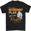 Retirement Plan Playing Rugby Player Funny Mens T-Shirt Cotton Gildan Black