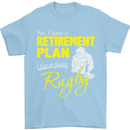 Retirement Plan Playing Rugby Player Funny Mens T-Shirt Cotton Gildan Light Blue