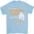 Retirement Plan Playing Rugby Player Funny Mens T-Shirt Cotton Gildan Light Blue