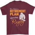 Retirement Plan Playing Rugby Player Funny Mens T-Shirt Cotton Gildan Maroon
