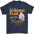 Retirement Plan Playing Rugby Player Funny Mens T-Shirt Cotton Gildan Navy Blue