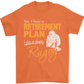Retirement Plan Playing Rugby Player Funny Mens T-Shirt Cotton Gildan Orange