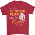Retirement Plan Playing Rugby Player Funny Mens T-Shirt Cotton Gildan Red