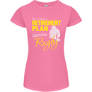 Retirement Plan Playing Rugby Player Funny Womens Petite Cut T-Shirt Azalea