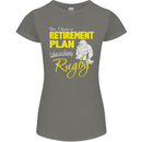 Retirement Plan Playing Rugby Player Funny Womens Petite Cut T-Shirt Charcoal