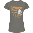 Retirement Plan Playing Rugby Player Funny Womens Petite Cut T-Shirt Charcoal