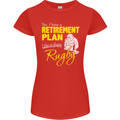 Retirement Plan Playing Rugby Player Funny Womens Petite Cut T-Shirt Red