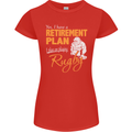 Retirement Plan Playing Rugby Player Funny Womens Petite Cut T-Shirt Red