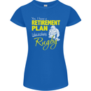 Retirement Plan Playing Rugby Player Funny Womens Petite Cut T-Shirt Royal Blue