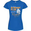 Retirement Plan Playing Rugby Player Funny Womens Petite Cut T-Shirt Royal Blue