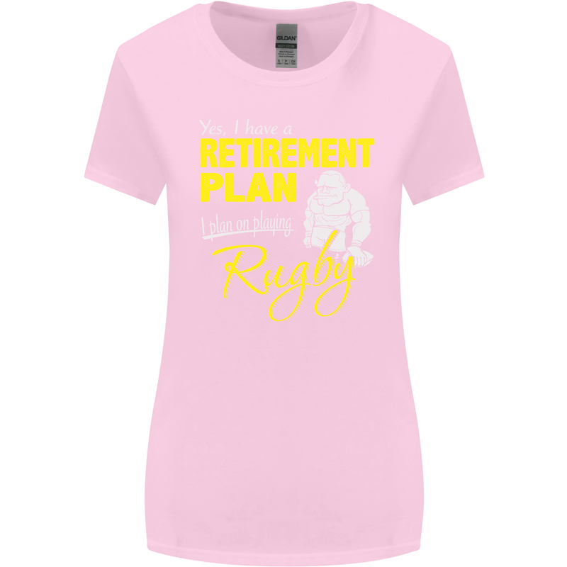 Retirement Plan Playing Rugby Player Funny Womens Wider Cut T-Shirt Light Pink