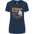 Retirement Plan Playing Rugby Player Funny Womens Wider Cut T-Shirt Navy Blue