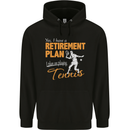 Retirement Plan Playing Tennis Player Funny Mens 80% Cotton Hoodie Black