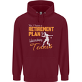 Retirement Plan Playing Tennis Player Funny Mens 80% Cotton Hoodie Maroon