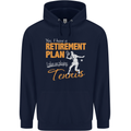 Retirement Plan Playing Tennis Player Funny Mens 80% Cotton Hoodie Navy Blue