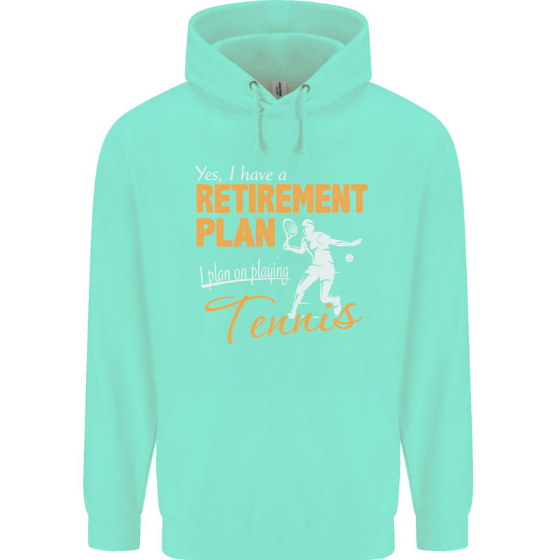 Retirement Plan Playing Tennis Player Funny Mens 80% Cotton Hoodie Peppermint