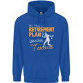 Retirement Plan Playing Tennis Player Funny Mens 80% Cotton Hoodie Royal Blue