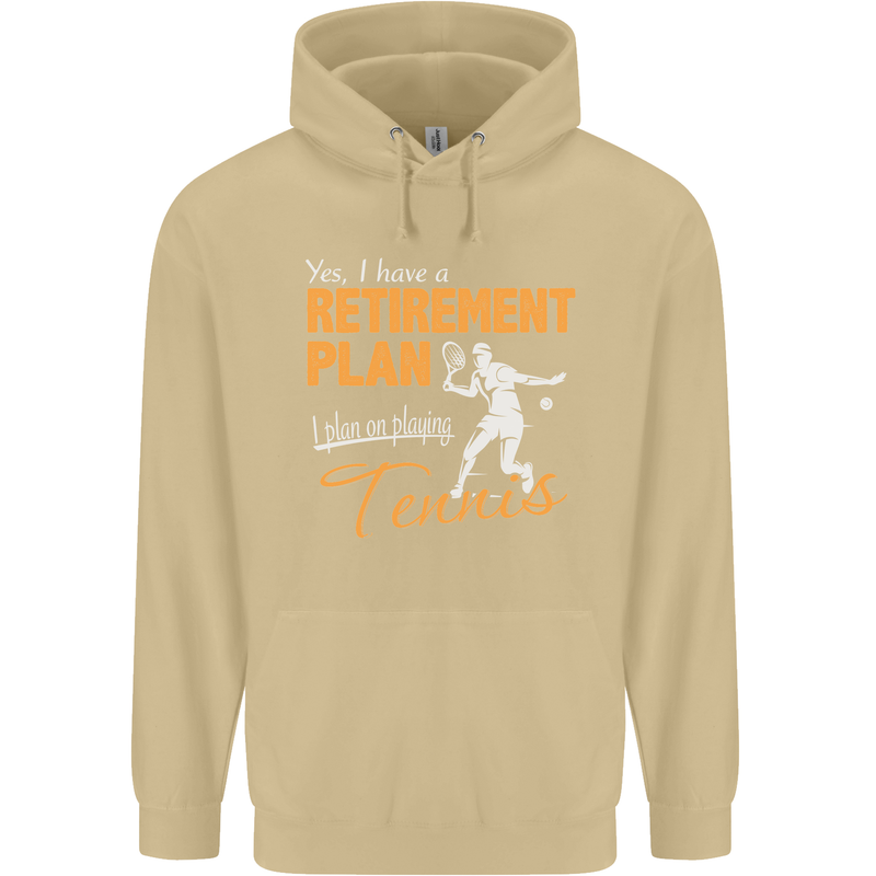 Retirement Plan Playing Tennis Player Funny Mens 80% Cotton Hoodie Sand