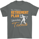 Retirement Plan Playing Tennis Player Funny Mens T-Shirt Cotton Gildan Charcoal