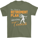 Retirement Plan Playing Tennis Player Funny Mens T-Shirt Cotton Gildan Military Green