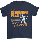 Retirement Plan Playing Tennis Player Funny Mens T-Shirt Cotton Gildan Navy Blue
