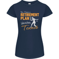 Retirement Plan Playing Tennis Player Funny Womens Petite Cut T-Shirt Navy Blue