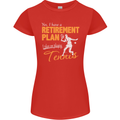 Retirement Plan Playing Tennis Player Funny Womens Petite Cut T-Shirt Red