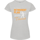 Retirement Plan Playing Tennis Player Funny Womens Petite Cut T-Shirt Sports Grey