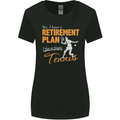 Retirement Plan Playing Tennis Player Funny Womens Wider Cut T-Shirt Black