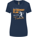 Retirement Plan Playing Tennis Player Funny Womens Wider Cut T-Shirt Navy Blue
