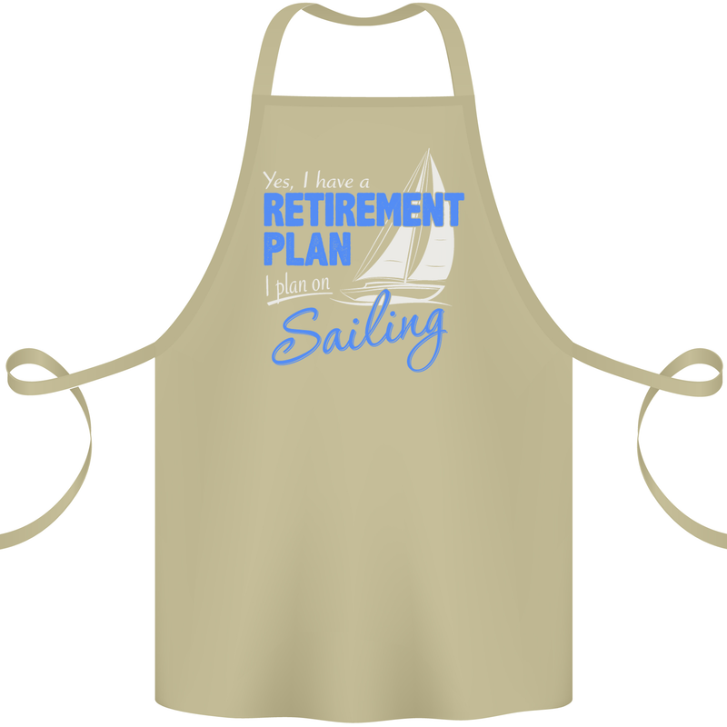 Retirement Plan Sailing Sailor Boat Funny Cotton Apron 100% Organic Khaki