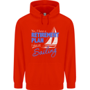 Retirement Plan Sailing Sailor Boat Funny Mens 80% Cotton Hoodie Bright Red