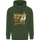 Retirement Plan Sailing Sailor Boat Funny Mens 80% Cotton Hoodie Forest Green