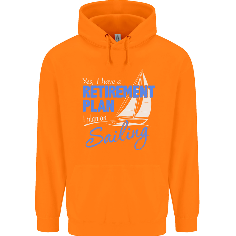 Retirement Plan Sailing Sailor Boat Funny Mens 80% Cotton Hoodie Orange