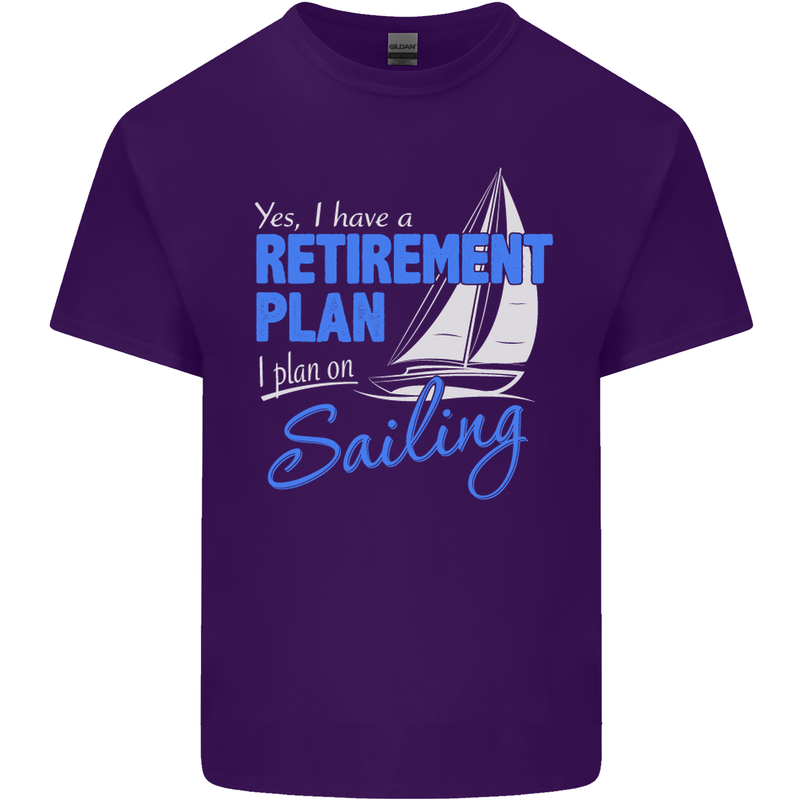 Retirement Plan Sailing Sailor Boat Funny Mens Cotton T-Shirt Tee Top Purple