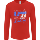 Retirement Plan Sailing Sailor Boat Funny Mens Long Sleeve T-Shirt Red