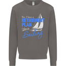 Retirement Plan Sailing Sailor Boat Funny Mens Sweatshirt Jumper Charcoal