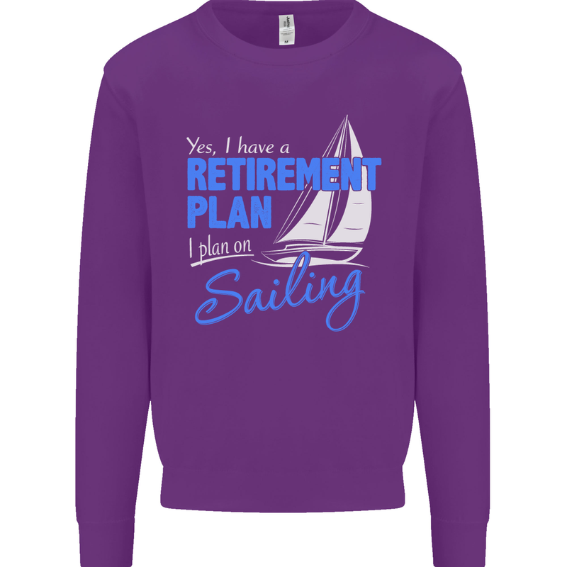 Retirement Plan Sailing Sailor Boat Funny Mens Sweatshirt Jumper Purple