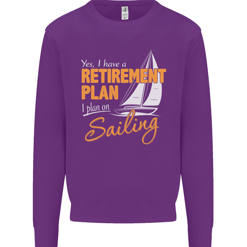 Retirement Plan Sailing Sailor Boat Funny Mens Sweatshirt Jumper Purple