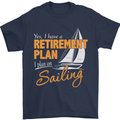 Retirement Plan Sailing Sailor Boat Funny Mens T-Shirt Cotton Gildan Navy Blue