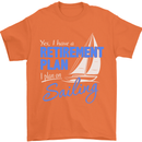 Retirement Plan Sailing Sailor Boat Funny Mens T-Shirt Cotton Gildan Orange