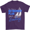 Retirement Plan Sailing Sailor Boat Funny Mens T-Shirt Cotton Gildan Purple