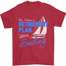 Retirement Plan Sailing Sailor Boat Funny Mens T-Shirt Cotton Gildan Red