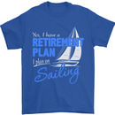 Retirement Plan Sailing Sailor Boat Funny Mens T-Shirt Cotton Gildan Royal Blue