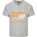 Retirement Plan Sailing Sailor Boat Funny Mens V-Neck Cotton T-Shirt Sports Grey