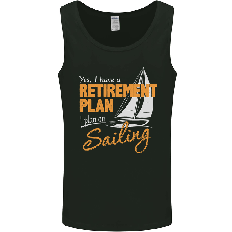 Retirement Plan Sailing Sailor Boat Funny Mens Vest Tank Top Black