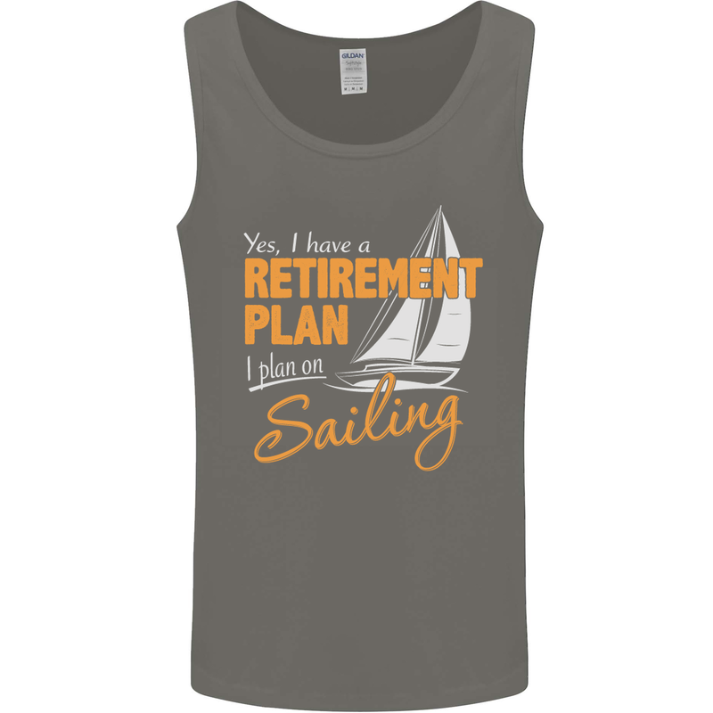 Retirement Plan Sailing Sailor Boat Funny Mens Vest Tank Top Charcoal