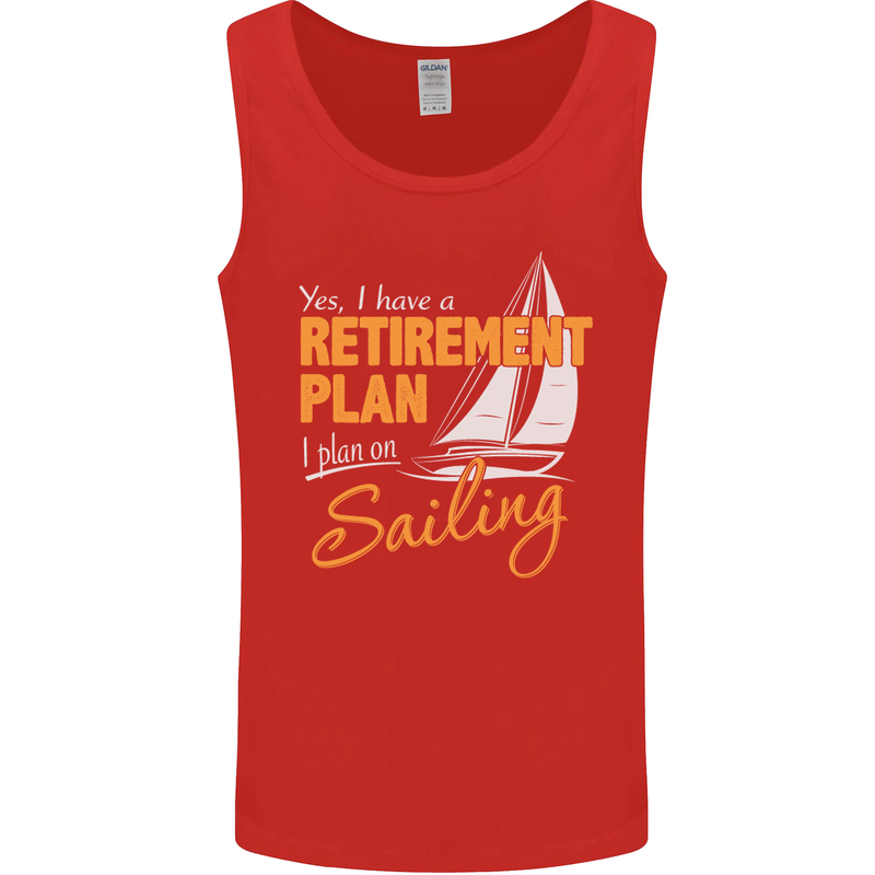 Retirement Plan Sailing Sailor Boat Funny Mens Vest Tank Top Red